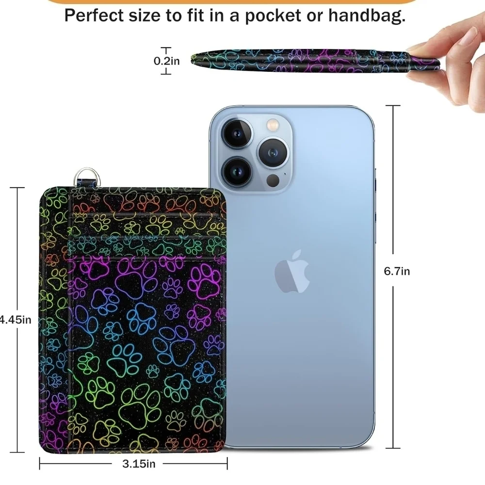 Rainbow Paw Print Card Holder